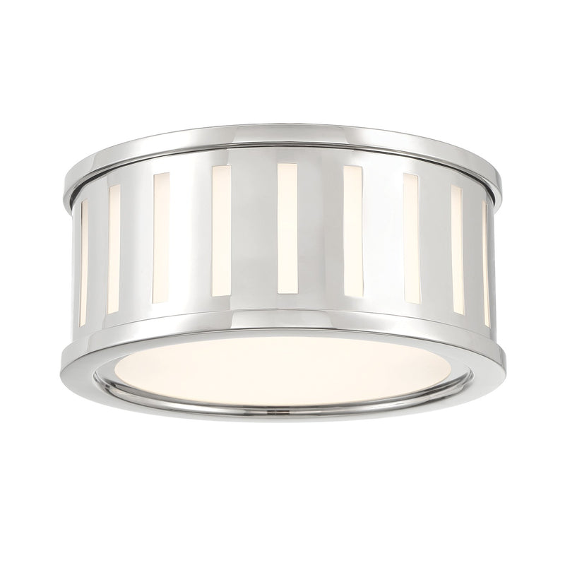 Crystorama KEN-2200-PN Two Light Flush Mount, Polished Nickel