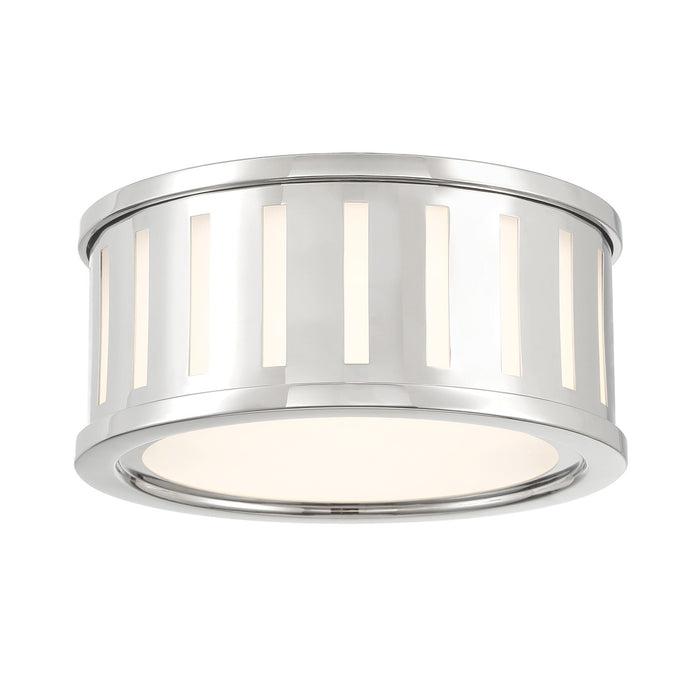Crystorama KEN-2200-PN Two Light Flush Mount, Polished Nickel