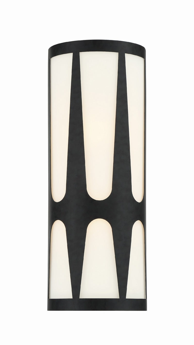 Crystorama ROY-802-BK_LED LED Wall Sconce, Black