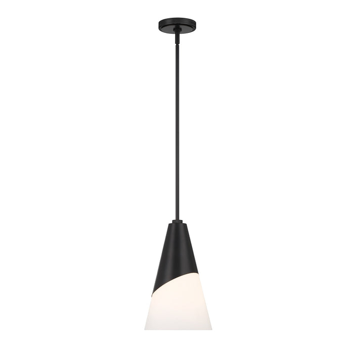 Crystorama TOR-901-MK One Light Pendant, Matte Black