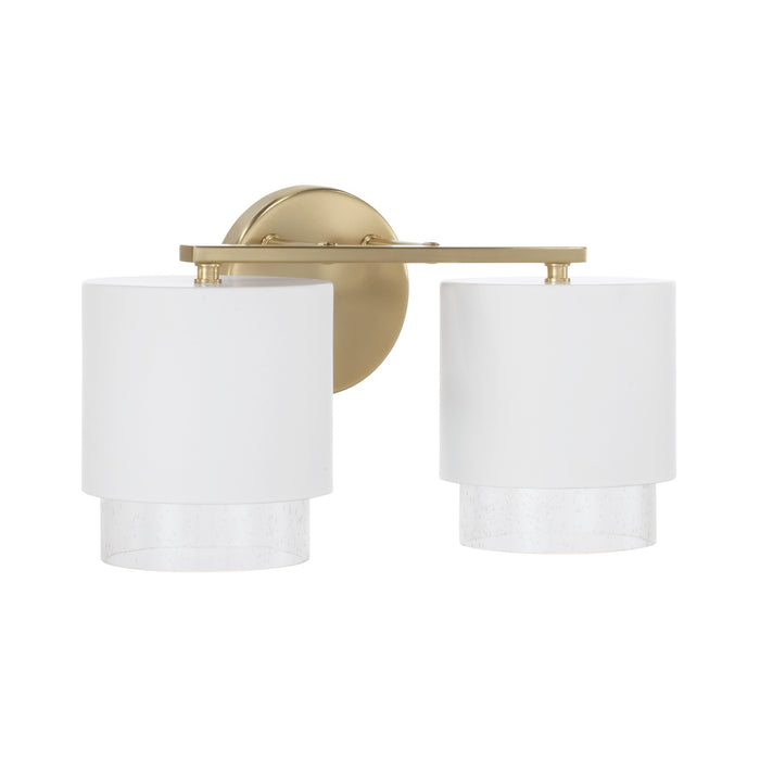 Capital Lighting 153021RE-549 Two Light Vanity, Matte Brass and White