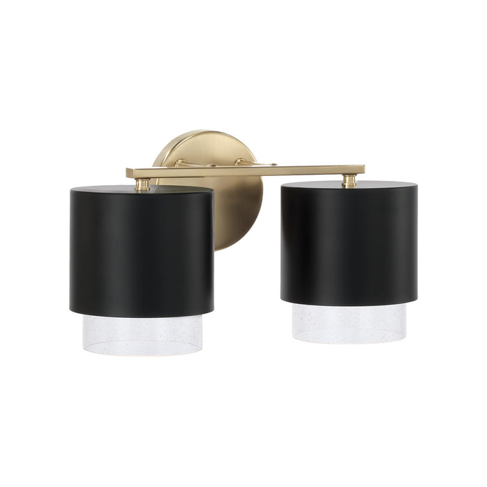 Capital Lighting 153021RK-549 Two Light Vanity, Matte Brass and Black