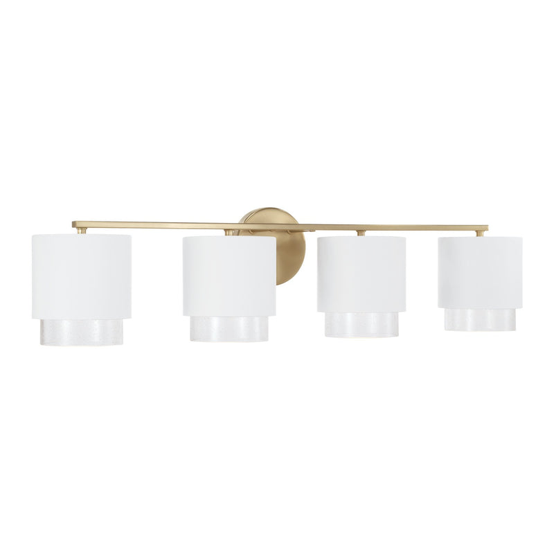 Capital Lighting 153041RE-549 Four Light Vanity, Matte Brass and White