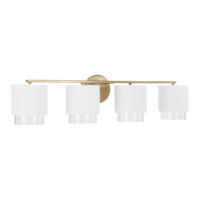 Capital Lighting 153041RE-549 Four Light Vanity, Matte Brass and White