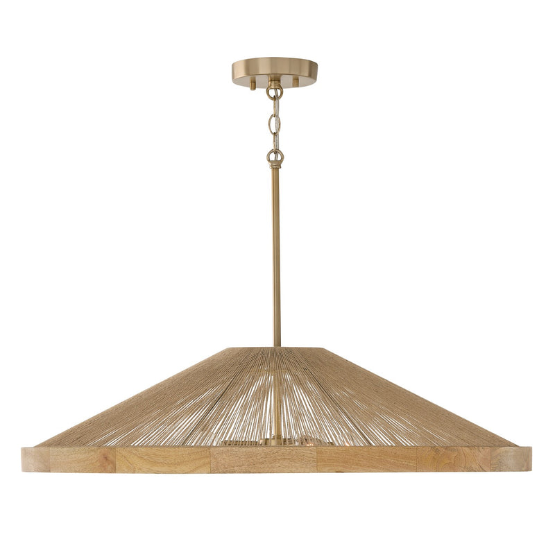Capital Lighting 352841MA Four Light Pendant, Matte Brass
