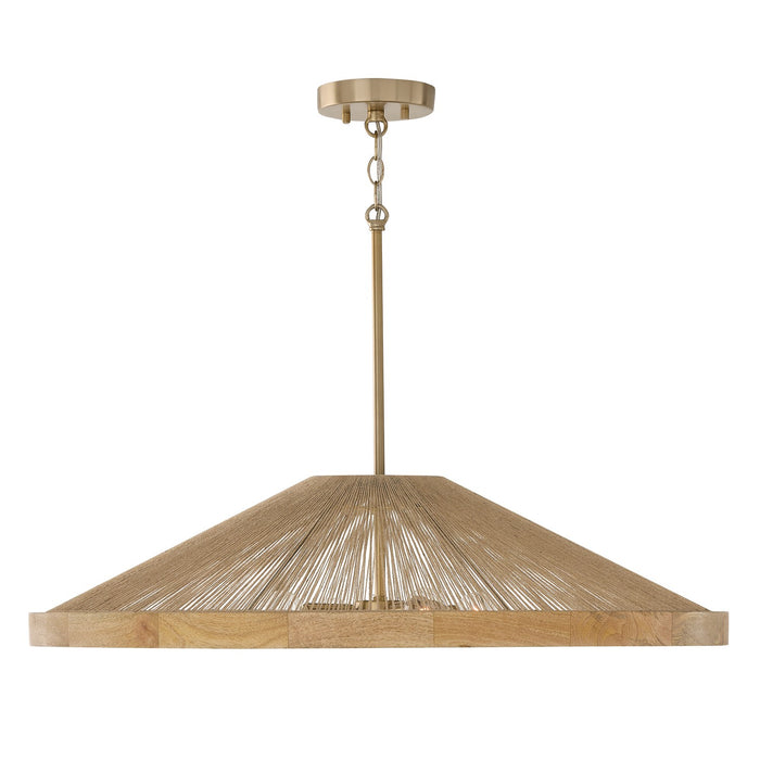 Capital Lighting 352841MA Four Light Pendant, Matte Brass