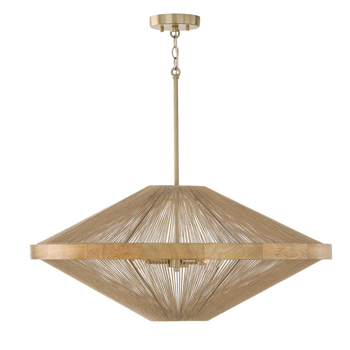 Capital Lighting 352842MA Four Light Pendant, Matte Brass