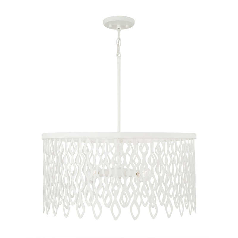Capital Lighting 352941WE Four Light Pendant, Matte White