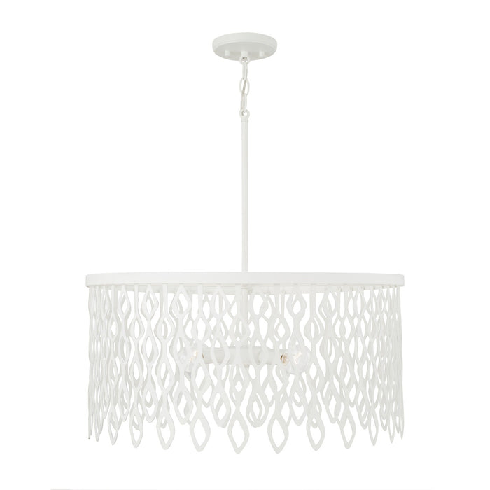 Capital Lighting 352941WE Four Light Pendant, Matte White