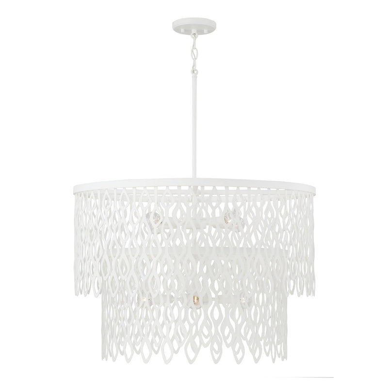 Capital Lighting 352971WE Seven Light Pendant, Matte White