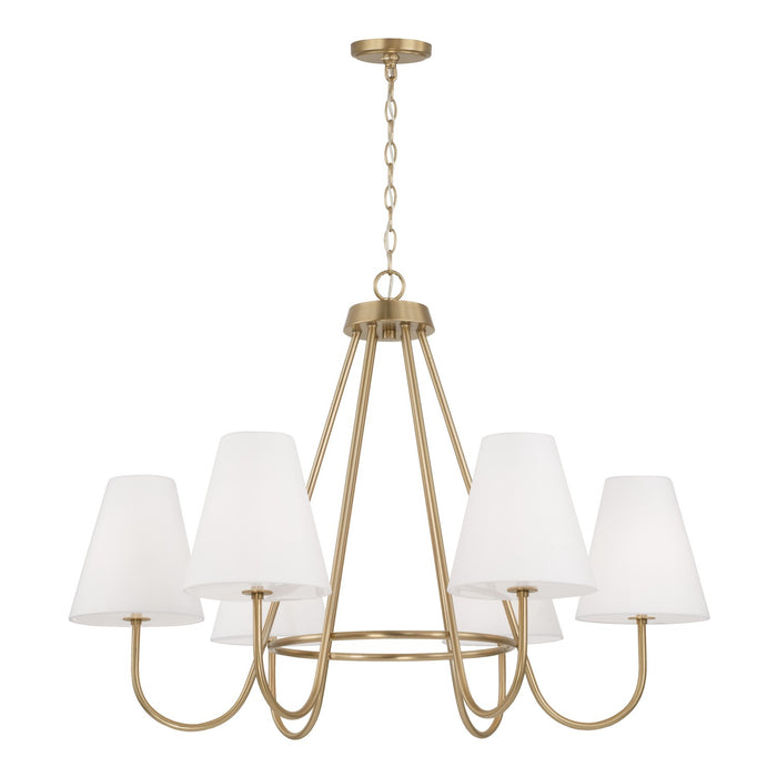 Capital Lighting 452761MA Six Light Chandelier, Matte Brass