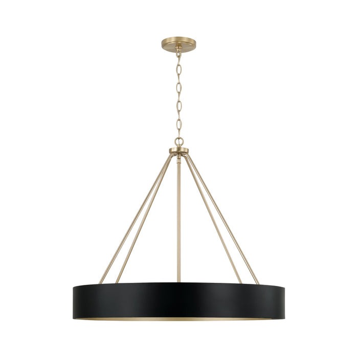 Capital Lighting 453041RK Four Light Chandelier, Matte Brass and Black