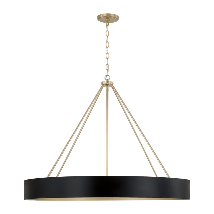 Capital Lighting 453061RK Six Light Chandelier, Matte Brass and Black