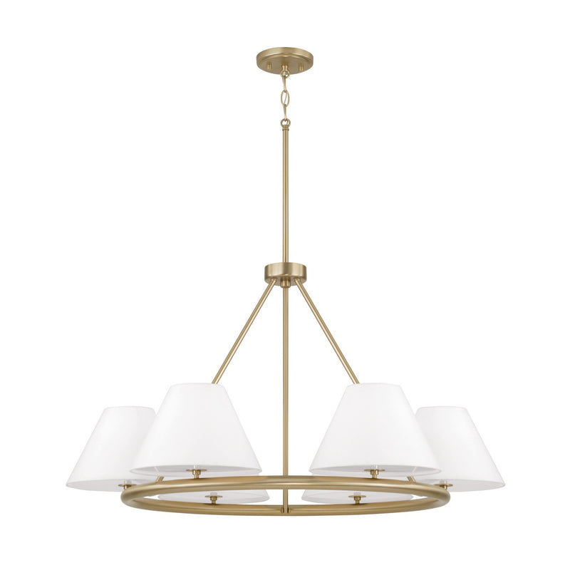 Capital Lighting 453261MA Six Light Chandelier, Matte Brass