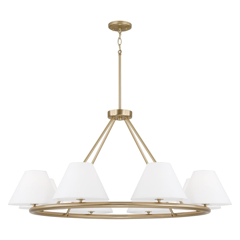 Capital Lighting 453281MA Eight Light Chandelier, Matte Brass
