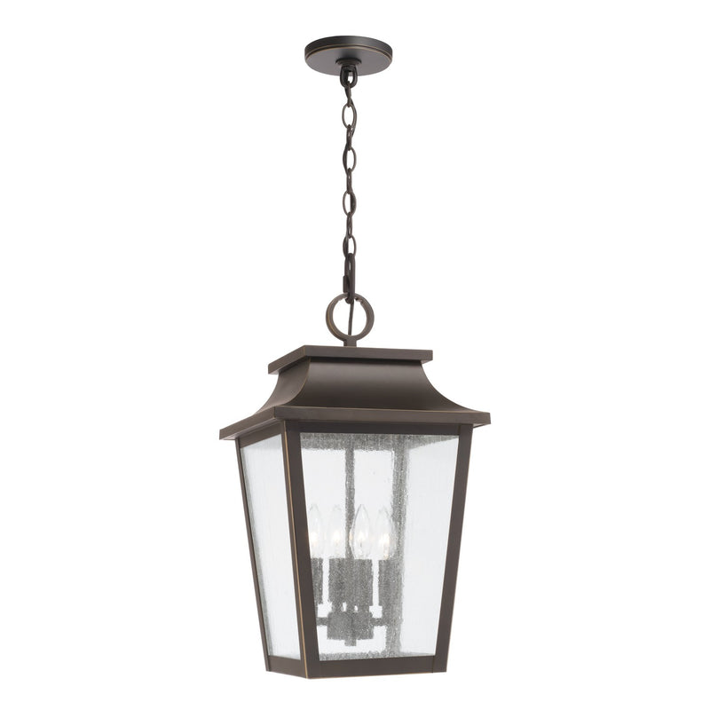 Capital Lighting 953344OZ Four Light Outdoor Hanging Lantern, Oiled Bronze