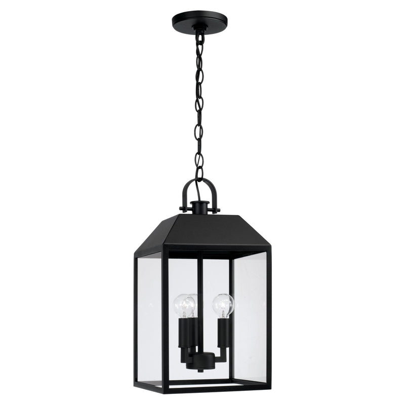 Capital Lighting 953434BK Three Light Outdoor Hanging Lantern, Black