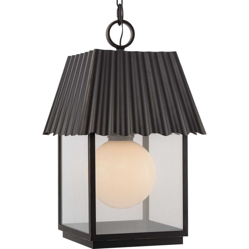 Progress Lighting P550117-108 One Light Outdoor Hanging Lantern, Oil Rubbed Bronze