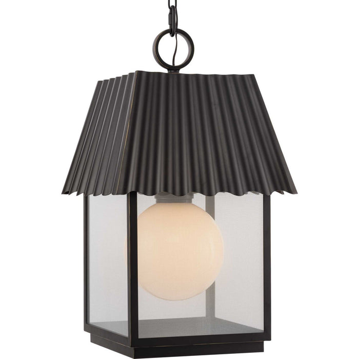 Progress Lighting P550117-108 One Light Outdoor Hanging Lantern, Oil Rubbed Bronze