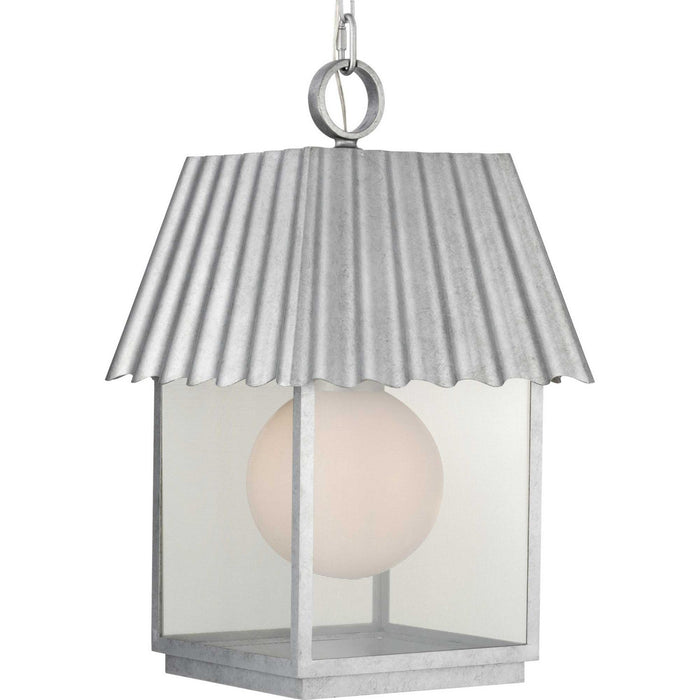 Progress Lighting P550117-141 One Light Outdoor Hanging Lantern, Galvanized Finish