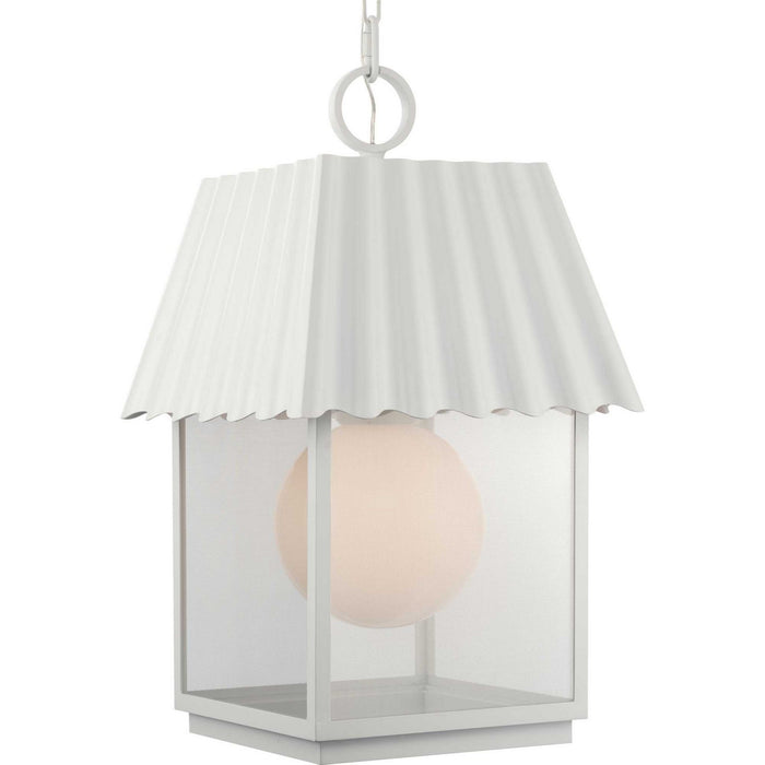 Progress Lighting P550117-192 One Light Outdoor Hanging Lantern, Shelter White