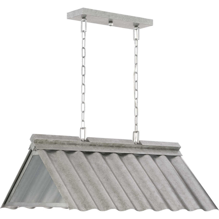 Progress Lighting P550119-141 Three Light Outdoor Pendant, Galvanized Finish