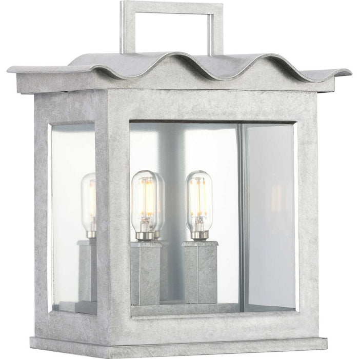 Progress Lighting P560297-141 Two Light Outdoor Wall Lantern, Galvanized Finish