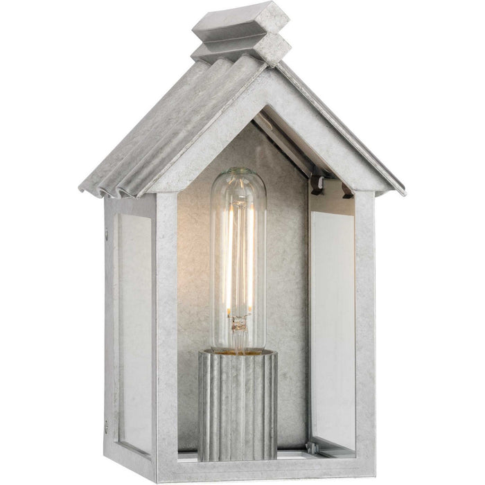 Progress Lighting P560302-141 One Light Outdoor Wall Lantern, Galvanized Finish