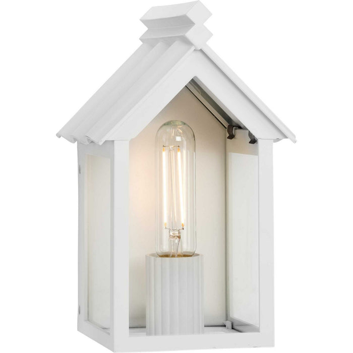 Progress Lighting P560302-192 One Light Outdoor Wall Lantern, Shelter White