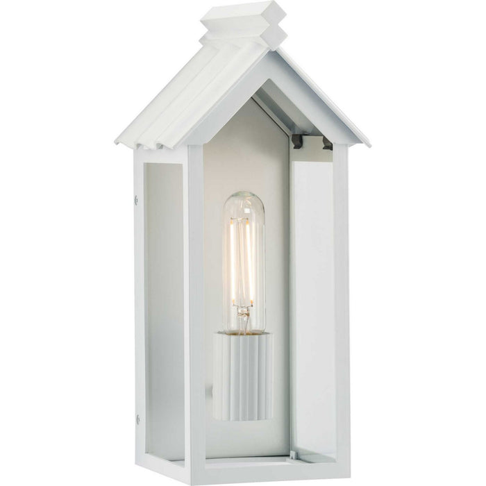 Progress Lighting P560303-192 One Light Outdoor Wall Lantern, Shelter White