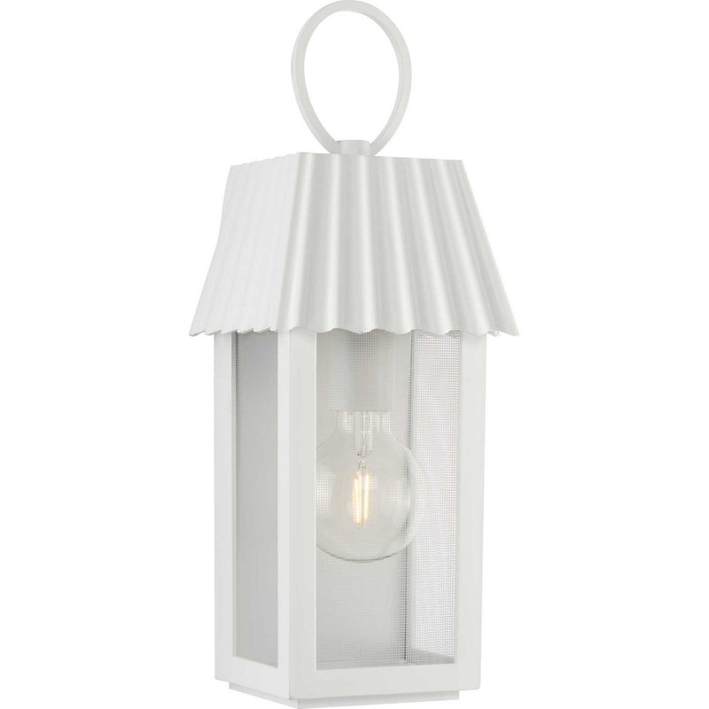 Progress Lighting P560305-192 One Light Outdoor Wall Lantern, Shelter White