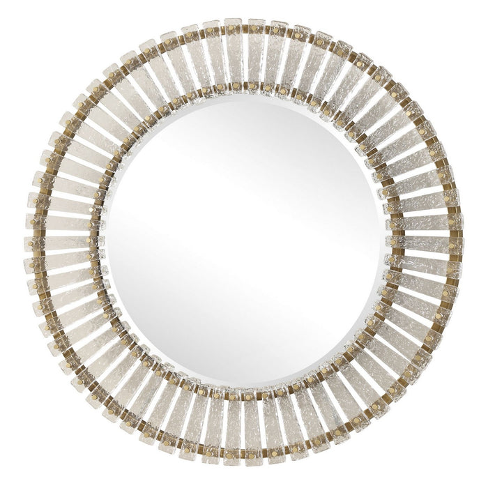 Uttermost 09997 Mirror, Brushed Gold Iron