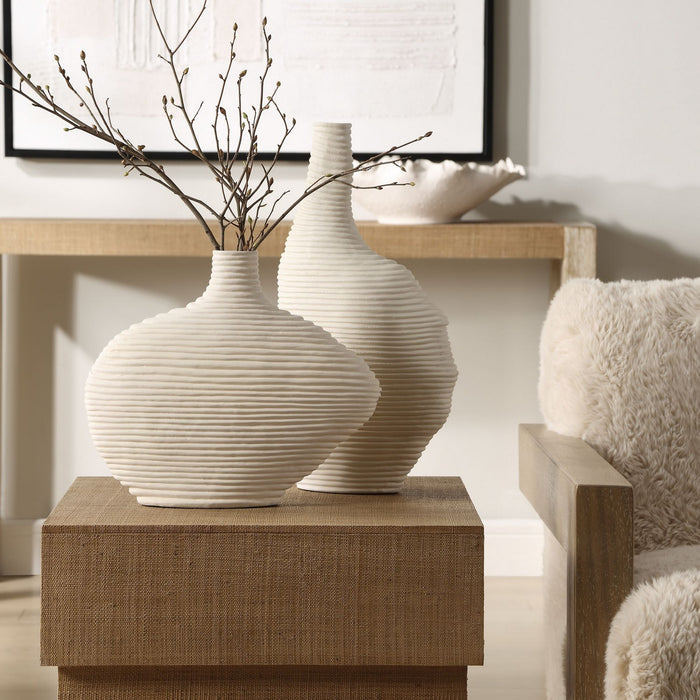 Uttermost 18140 Vases, S/2, Matte White