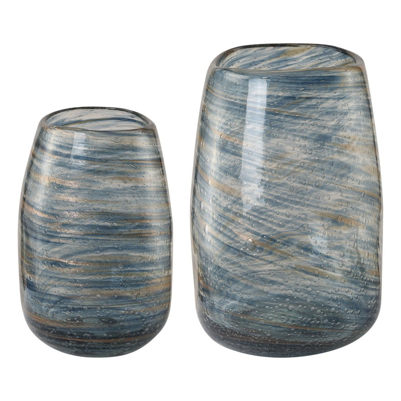 Uttermost 18158 Vases, S/2, Blue And Gold