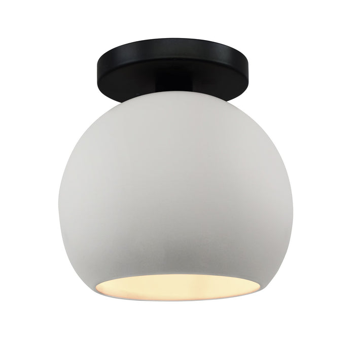 Justice Designs CER-6353-BIS-MBLK One Light Semi-Flush Mount, Bisque
