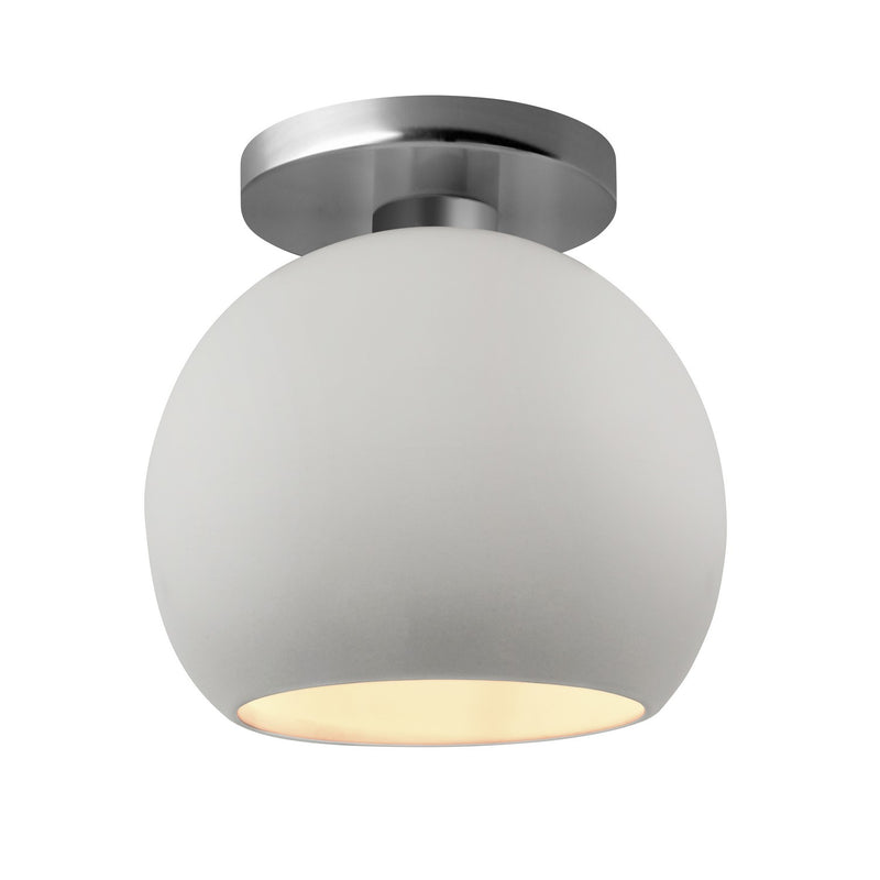 Justice Designs CER-6353-BIS-NCKL One Light Semi-Flush Mount, Bisque