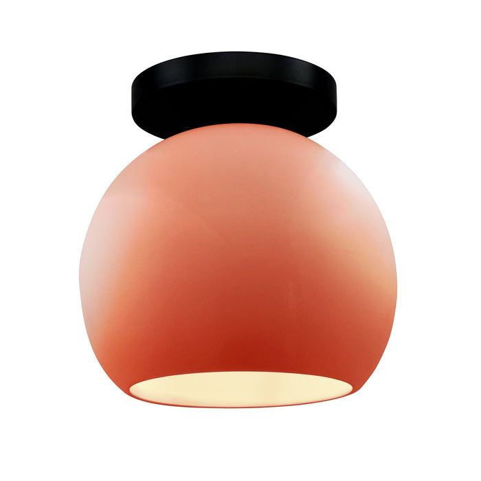 Justice Designs CER-6353-BSH-MBLK One Light Semi-Flush Mount, Gloss Blush