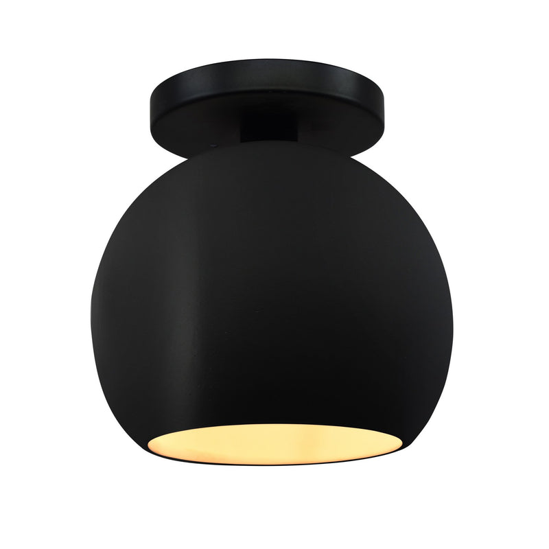 Justice Designs CER-6353-CBGD-MBLK One Light Semi-Flush Mount, Carbon Matte Black w/ Champagne Gold
