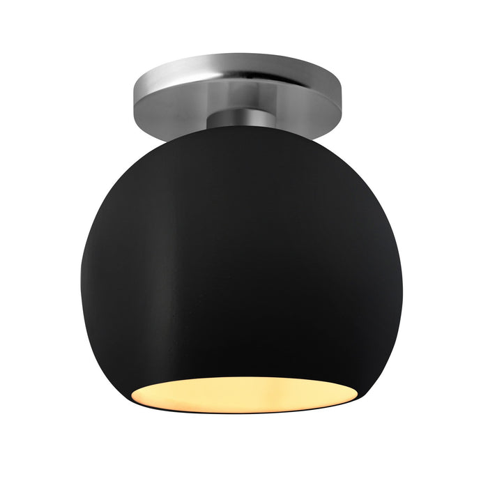 Justice Designs CER-6353-CBGD-NCKL One Light Semi-Flush Mount, Carbon Matte Black w/ Champagne Gold