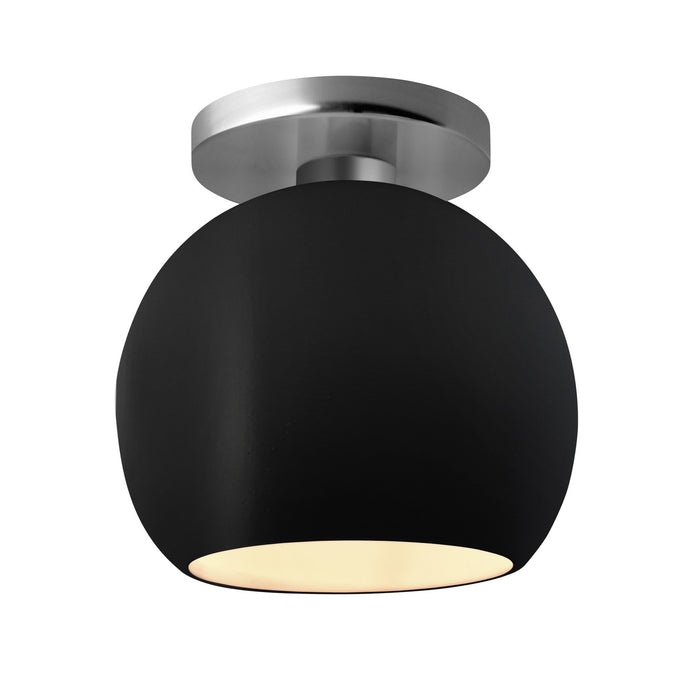 Justice Designs CER-6353-CRB-NCKL One Light Semi-Flush Mount, Carbon - Matte Black
