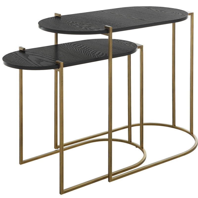 Uttermost 22882 Nesting Tables, Set/2, Antique Brass