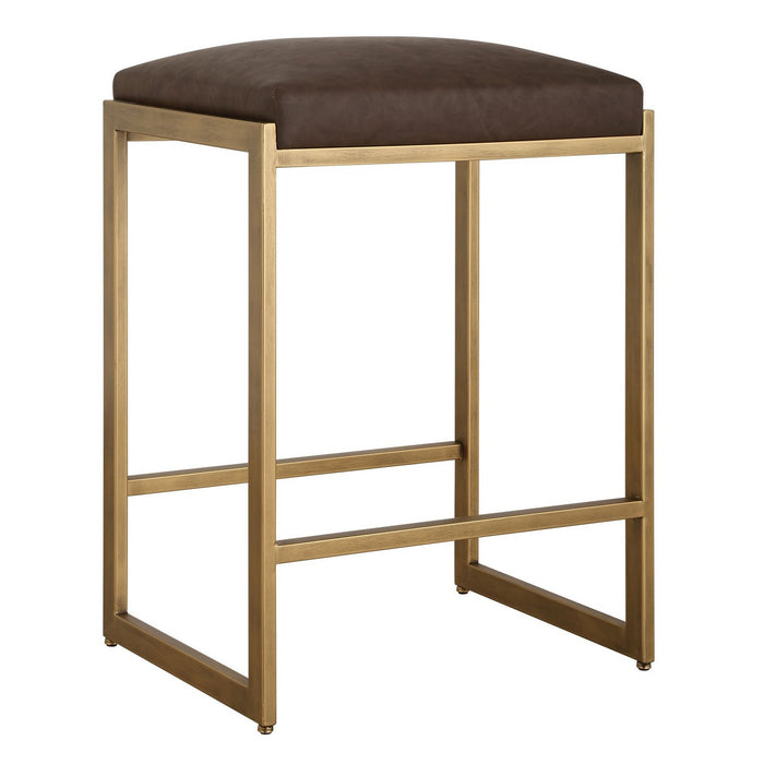 Uttermost 23419 Counter Stool, Antique Brushed Brass