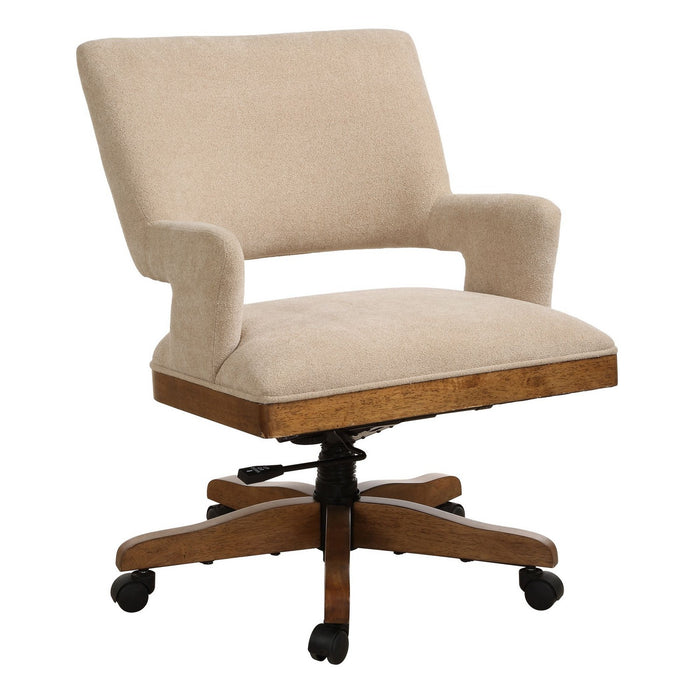 Uttermost 23538 Desk Chair, Pecan Stained Solid Wood