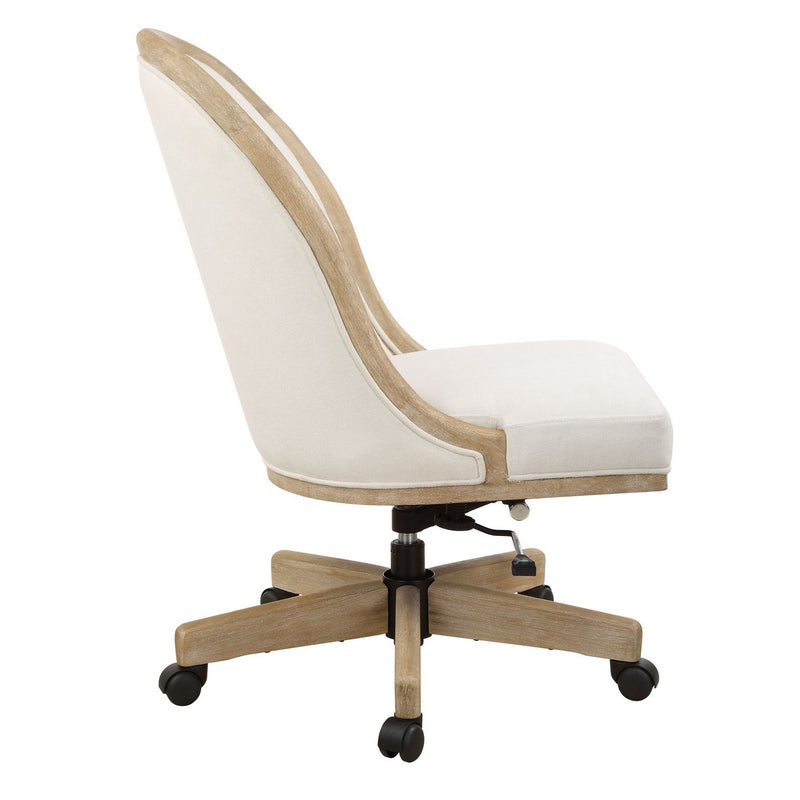 Uttermost 23799 Desk Chair, Light Oak With Natural