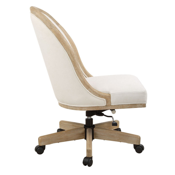 Uttermost 23799 Desk Chair, Light Oak With Natural