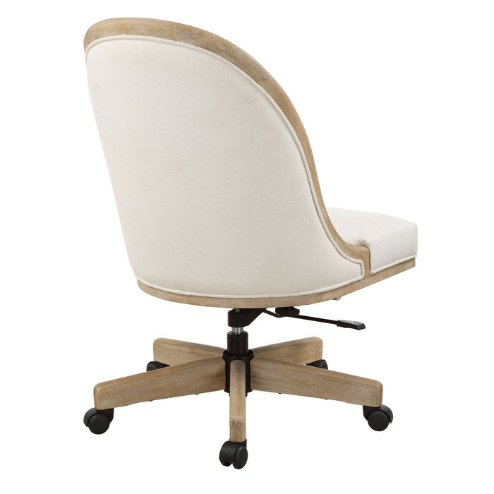 Uttermost 23799 Desk Chair, Light Oak With Natural