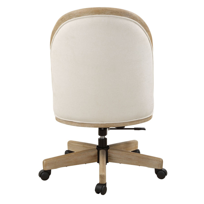 Uttermost 23799 Desk Chair, Light Oak With Natural