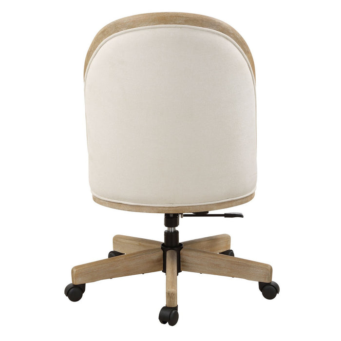 Uttermost 23799 Desk Chair, Light Oak With Natural