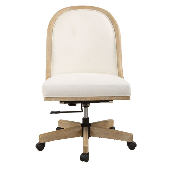 Uttermost 23799 Desk Chair, Light Oak With Natural