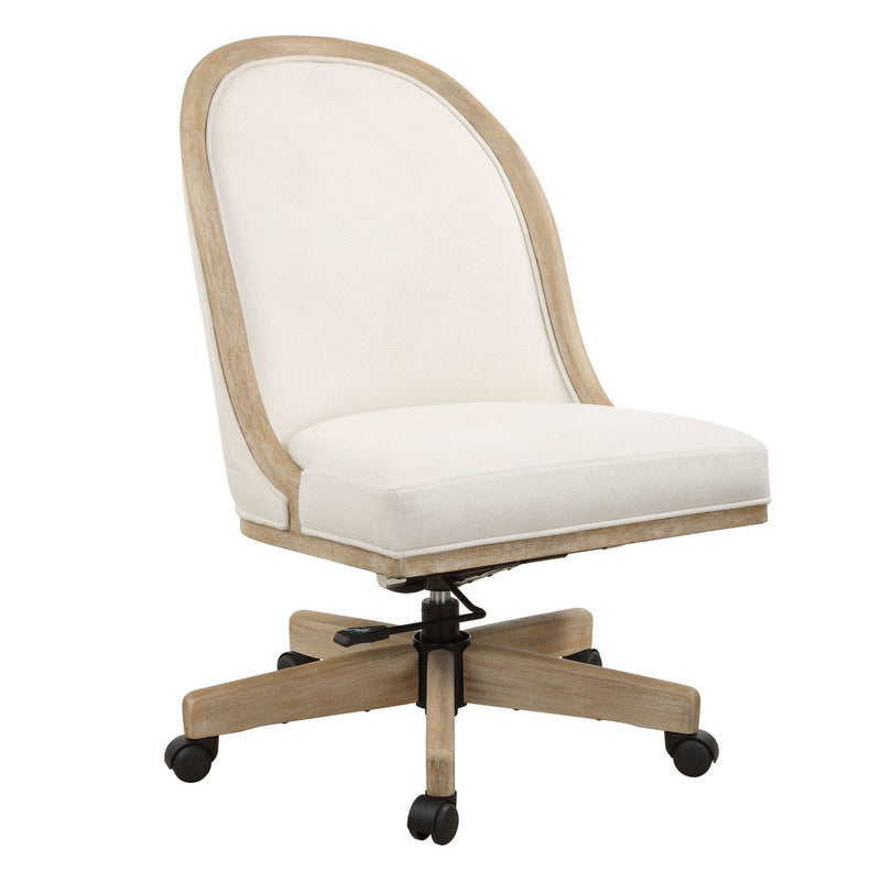 Uttermost 23799 Desk Chair, Light Oak With Natural